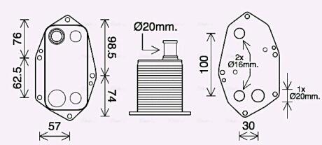 AVA BMW Оливний радіатор 3 E46, 5 E39, 7 E38, X5 E53 3.0d AVA COOLING BW3571