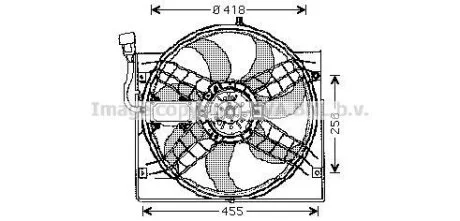AVA BMW Вентилятор радіатора (з дифузором) 3 (E46) 98- AVA COOLING BW7525