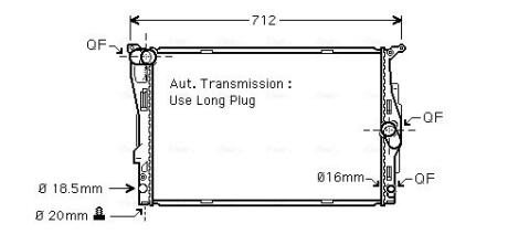 AVA BMW Радіатор охолодження (автомат) 1/3 E90,X1 E84 2.0/3.0 AVA COOLING BWA2303