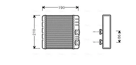 Теплообмінник, система опалення салону AVA COOLING BWA6211