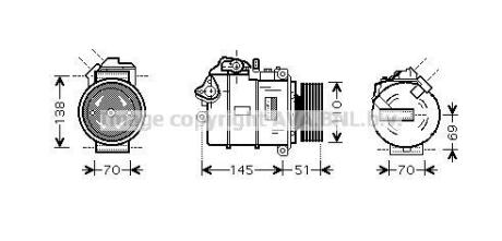 AVA BMW Компресор кондиціонера 3 (E90) 04- AVA COOLING BWAK320