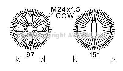 AVA BMW Муфта зчеплення вентилятора 7 (E65, E66, E67) 01-, X5 (E53) 00- AVA COOLING BWC392