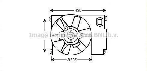 AVA CITROEN Вентилятор радіатора двиг. JUMPER I 1.9-2.8 99-, PEUGEOT BOXER 94-, FIAT AVA COOLING CN7541 (фото 1)