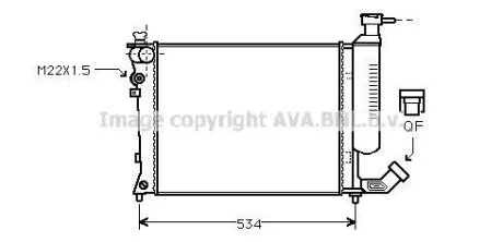 AVA CITROEN Радіатор охолодження двиг. Xsara, ZX 1.4/1.6 AVA COOLING CNA2059