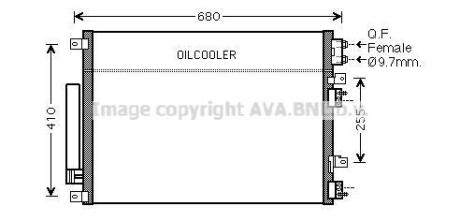 AVA CHRYSLER Радіатор кондиціонера (конденсатор) з осушувачем 300C 04- AVA COOLING CR5093D