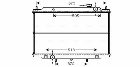 AVA NISSAN Радіатор охолодження двиг. PICK UP (D22) 2.5 TD 98-, 3.2 98- AVA COOLING DN2266