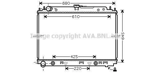 AVA NISSAN Радіатор охолодження двиг. Navara, Pathfinder 2.5dCi 05- AVA COOLING DN2297 (фото 1)