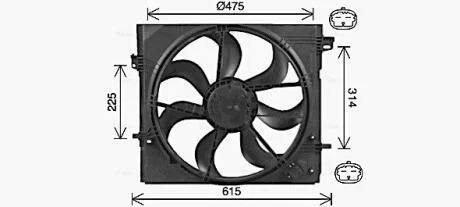 Вентилятор, система охолодження двигуна AVA COOLING DN7540