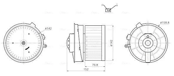 AVA NISSAN Вентилятор салону Qashqai 09-, X-Trail AVA COOLING DN8486 (фото 1)