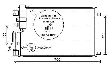 AVA Радіатор кондиціонера QASHQAI 1.5, 2.0 06-13 AVA COOLING DNA5283D