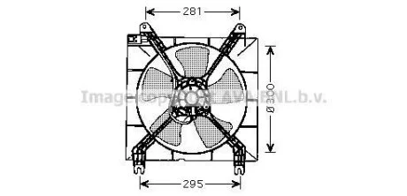 AVA CHEVROLET Вентилятор радіатора (з дифузором) LACETTI 03-, NUBIRA 05- AVA COOLING DW7507