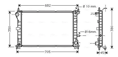 AVA FORD Радіатор охолодження FOCUS 1,8 TD 98- AVA COOLING FD2265 (фото 1)