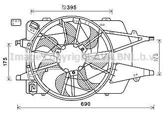 AVA FORD Вентилятор радіатора (з дифузором) Focus 1.4/2.0 98- AVA COOLING FD7577