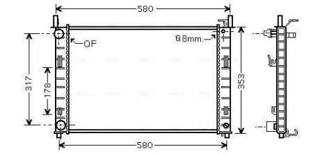 AVA FORD Радіатор охолодження Fiesta V, Fusion 1.4 TDCI AVA COOLING FDA2326