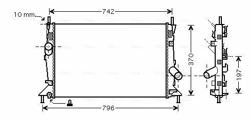 Радіатор, Система охолодження двигуна AVA COOLING FDA2370 (фото 1)