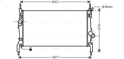 AVA FORD Радіатор охолодження двиг. TRANSIT TOURNEO 2.2 TDCi 06-, 2.3 06-, 2.4 06- AVA COOLING FDA2405 (фото 1)