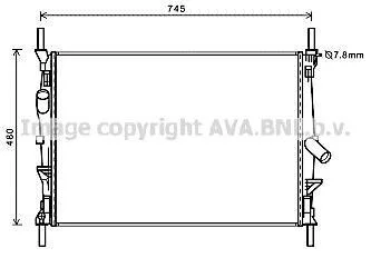 AVA FORD Радіатор сист. охолодження двиг. Transit Tourneo, Transit 2.2/2.4TDCi 06- AVA COOLING FDA2589