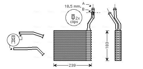 Теплообмінник, Система опалення салону AVA COOLING FDA6364
