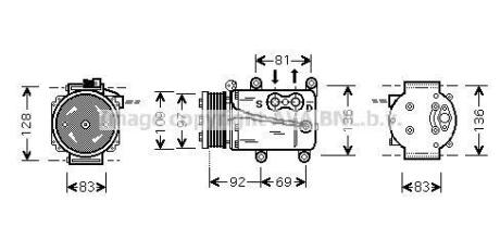 AVA FORD Компресор кондиціонера MONDEO III 1.8, 2.0 00-, TRANSIT 2.3 06- AVA COOLING FDAK171