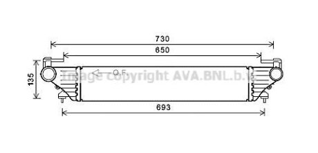 AVA FIAT Інтеркулер 500L 0.9, 1.3, 1.4 12-, TIPO 1.3, 1.4 16- AVA COOLING FT4415