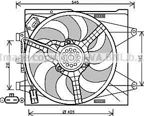 AVA FIAT Вентилятор радіатора 500 0.9/1.4 07- AVA COOLING FT7564 (фото 1)