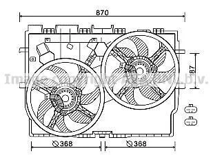 AVA FIAT Вентилятор радіатора (без кондиціонера) Ducato 2.2/3.0d 06- AVA COOLING FT7583 (фото 1)