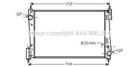 AVA FIAT Радіатор системи охолодження двигуна PUNTO 1.3 D 08- AVA COOLING FTA2400