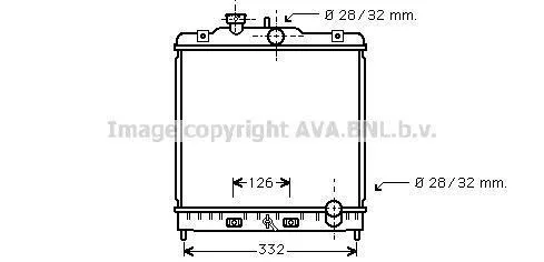 AVA HONDA Радіатор сист. охолодження двигуна Civic V,VI, HR-V 1.3/1.6 91- AVA COOLING HD2121 (фото 1)