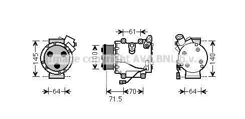 AVA HONDA Компресор кондиціонера CIVIC VIII 2.2 CTDi 05- AVA COOLING HDAK235 (фото 1)