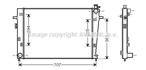 Радіатор система охолодження двигуна AVA COOLING HY2204 (фото 1)