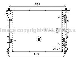 AVA HYUNDAI Радіатор системи охолодження двигуна i30 1.6 11-, KIA AVA COOLING HY2351