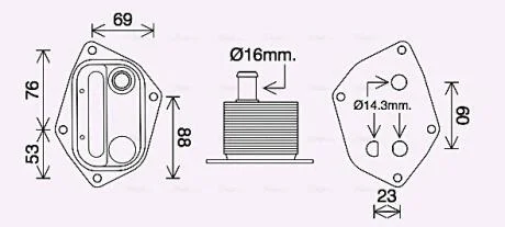 Охолоджувач оливи, моторна олива AVA COOLING HY3459