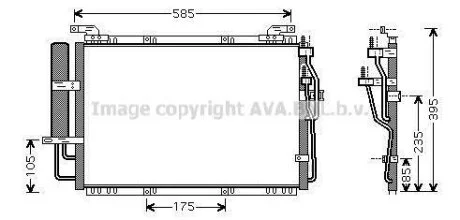 AVA HYUNDAI Радіатор кондиціонера (конденсатор) з осушувачем Matrix 1.6/1.8 01- AVA COOLING HY5091D