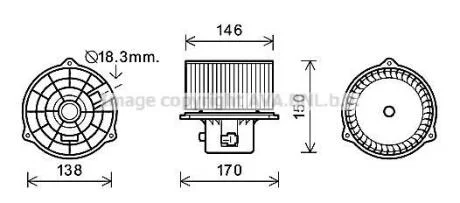 Електродвигун, компресор салону AVA COOLING HY8556
