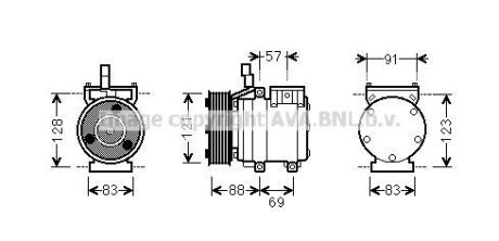 AVA HYUNDAI Компресор кондиціонера H-1 / STAREX 2.5 CRDi 02- AVA COOLING HYAK258