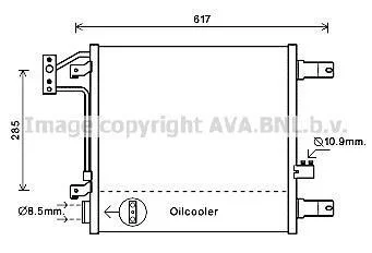 AVA JEEP Радіатор кондиціонера (конденсатор) WRANGLER III 2.8, 3.6, 3.8 07- (автомат) AVA COOLING JE5057 (фото 1)
