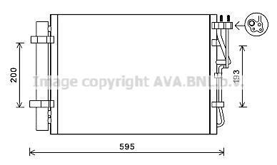 AVA HYUNDAI Радіатор кондиціонера (конденсатор) ix20 1.4, 1.6 10-, KIA AVA COOLING KA5198D (фото 1)