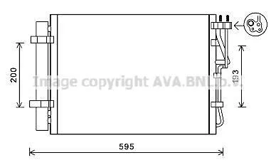 AVA HYUNDAI Радіатор кондиціонера (конденсатор) ix20 1.4, 1.6 10-, KIA AVA COOLING KA5198D