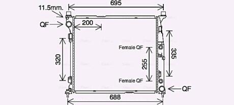 AVA DB Радіатор охолодження двиг. (з осушувачем) X166, W166, C292 AVA COOLING MS2694