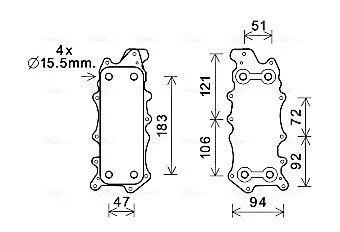 AVA DB Масляний радіатор C-class W203/204,E-class W211/212, W164/166, W221/222, Sprinter, Vito, Chrysler 300C AVA COOLING MS3685