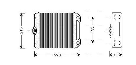 AVA MERCEDES Радіатор опалення W126 79- (215x208x45) AVA COOLING MS6171