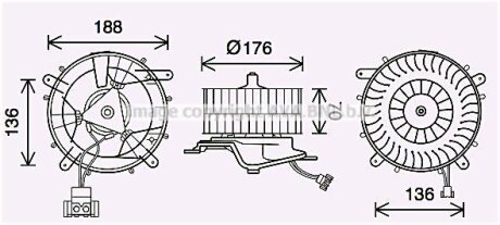AVA DB Вентилятор салону S-CLASS (W220, V220) 98-, S-CLASS Купе (C215) 99- AVA COOLING MS8689