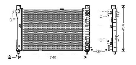 Радіатор, система охолодження двигуна AVA COOLING MSA2286