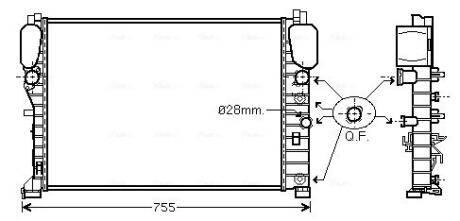 AVA DB радіатор охолодження W211 E200/500 02- AVA COOLING MSA2394