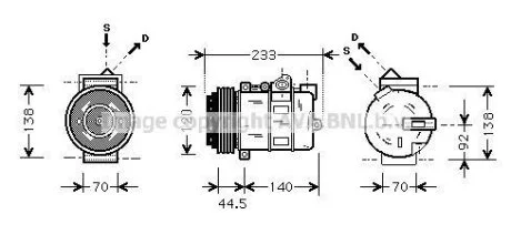 AVA DB Компресор кондиціонера W202, W210 AVA COOLING MSAK277