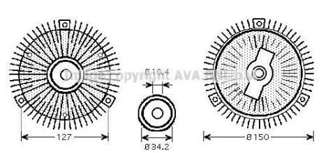 AVA DB муфта зчеплення вентилятора (віскозна) W210 96-99 AVA COOLING MSC415