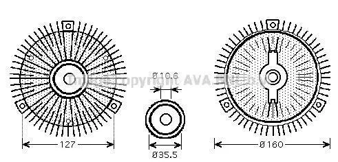 AVA DB віскомуфта вентилятора радіатора W124/126 2.8/3.6 AVA COOLING MSC416 (фото 1)
