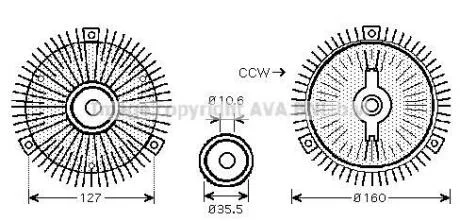 AVA DB віскомуфта вентилятора радіатора W210/140 2.8/3.2 93- AVA COOLING MSC418