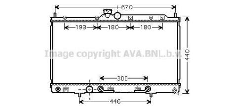 AVA MITSUBISHI Радіатор охолодження двиг. (built-in oil cooler) LANCER 1.8 02- (механіка) AVA COOLING MT2214
