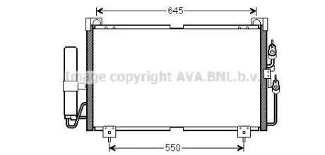 AVA MITSUBISHI Радіатор кондиціонера (конденсатор) з осушувачем OUTLANDER I 2.0, 2.4 03- AVA COOLING MT5213D
